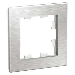 Рамка 1-пост, ATLASDESIGN NATURE, Металл серебро, ATN312101, SCHNEIDER ELECTRIC