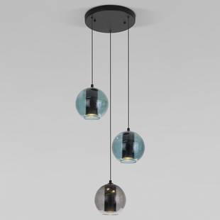 Подвес EUROSVET COBBLE 50258/3 LED дымчатый/бирюзовый