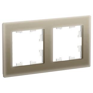 Рамка 2-пост, ATLASDESIGN NATURE, Стекло шампань, ATN320502, SCHNEIDER ELECTRIC