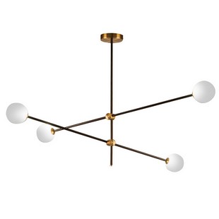 Люстра подвесная DELIGHT COLLECTION BISTRO GLOBE 9389P/4 black/gold