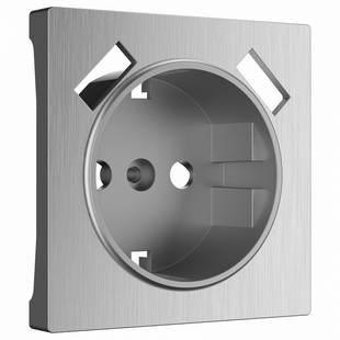 Накладка розетки с з/к + 2xUSB, серебро рифленое, W1179509, WERKEL