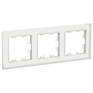 Рамка 3-пост, ATLASDESIGN NATURE, Стекло матовое белое, ATN330103, SCHNEIDER ELECTRIC
