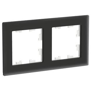 Рамка 2-пост, ATLASDESIGN NATURE, Стекло матовое черное, ATN331002, SCHNEIDER ELECTRIC