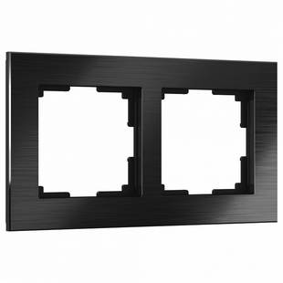 Рамка 2-пост, ALUMINIUM, металл, черный, W0021708, WERKEL