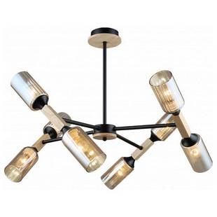 Люстра потолочная IMEX MD.5495 MD.5495-8-S-BK+WOOD