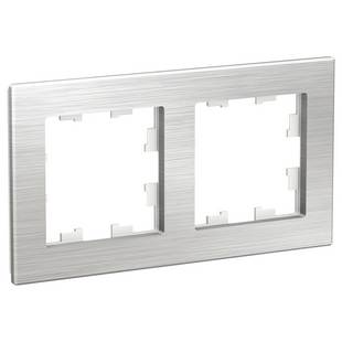 Рамка 2-пост, ATLASDESIGN NATURE, Металл серебро, ATN312102, SCHNEIDER ELECTRIC