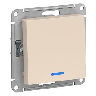 Выключатель 1-кл с подсветкой, ATLASDESIGN, Бежевый, ATN000213, SCHNEIDER ELECTRIC