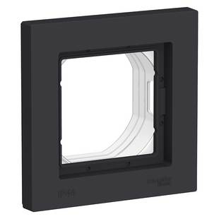 Рамка 1-пост, IP44, ATLASDESIGN AQUA, Карбон, ATN441001, SCHNEIDER ELECTRIC