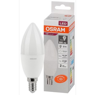 Лампа LED E14  10W/840 220V свеча матовая 800Lm OSRAM
