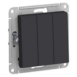Выключатель 3-кл, ATLASDESIGN, Карбон, ATN001031, SCHNEIDER ELECTRIC