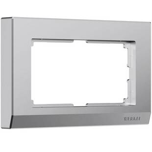 Рамка для двойной розетки, STARK, серебро матовый, W0081865, WERKEL