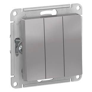 Выключатель 3-кл, ATLASDESIGN, Алюминий, ATN000331, SCHNEIDER ELECTRIC