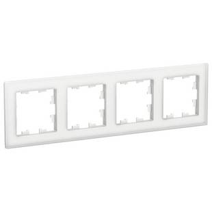 Рамка 4-пост, ATLASDESIGN NATURE, Стекло матовое белое, ATN330104, SCHNEIDER ELECTRIC