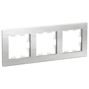 Рамка 3-пост, ATLASDESIGN NATURE, Металл серебро, ATN312103, SCHNEIDER ELECTRIC