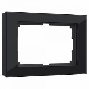 Рамка для двойной розетки, FAVORIT, стекло, черный, W0081108, WERKEL