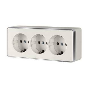 Розетка с з/к тройная, GALLANT, слоновая кость, W5073103, WERKEL