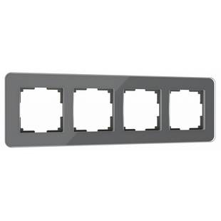 Рамка 4-пост, ELITE, стекло, графит, W0042440, WERKEL