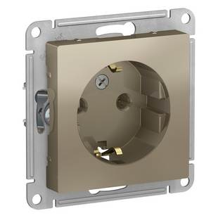 Розетка  с з/к, ATLASDESIGN, Шампань, ATN000543, SCHNEIDER ELECTRIC