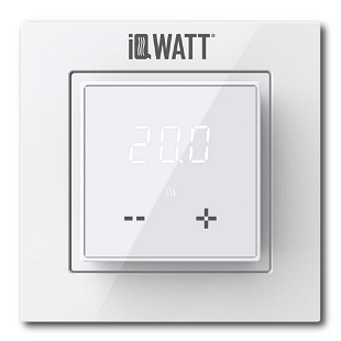 Терморегулятор для теплого пола электронный, 16А, белый, IQ00416, IQWATT