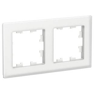 Рамка 2-пост, ATLASDESIGN NATURE, Стекло матовое белое, ATN330102, SCHNEIDER ELECTRIC