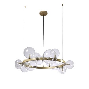 Люстра подвесная CRYSTAL LUX AGATA SP15 V2 GOLD/TRANSPARENTE