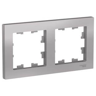 Рамка 2-пост, ATLASDESIGN, Алюминий, ATN000302, SCHNEIDER ELECTRIC