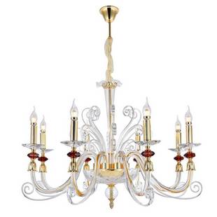 Люстра подвесная CRYSTAL LUX CATARINA CATARINA SP8 V2 GOLD/TRANSPARENT-COGNAC