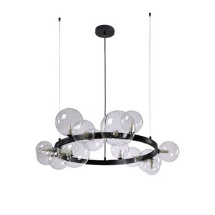 Люстра подвесная CRYSTAL LUX AGATA SP15 V2 BLACK/TRANSPARENTE