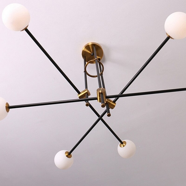 Люстра подвесная DELIGHT COLLECTION BISTRO GLOBE 9389P/6 black/gold
