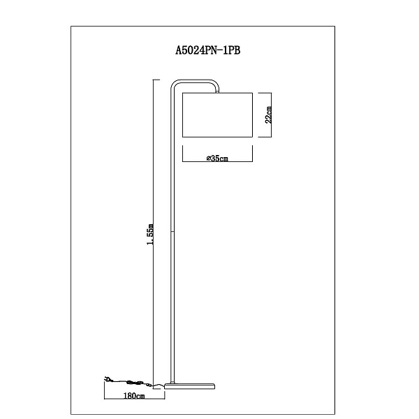 Торшер ARTE LAMP RUPERT A5024PN-1PB