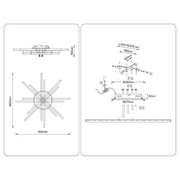 Люстра потолочная AMBRELLA LIGHT COMFORT FL6275