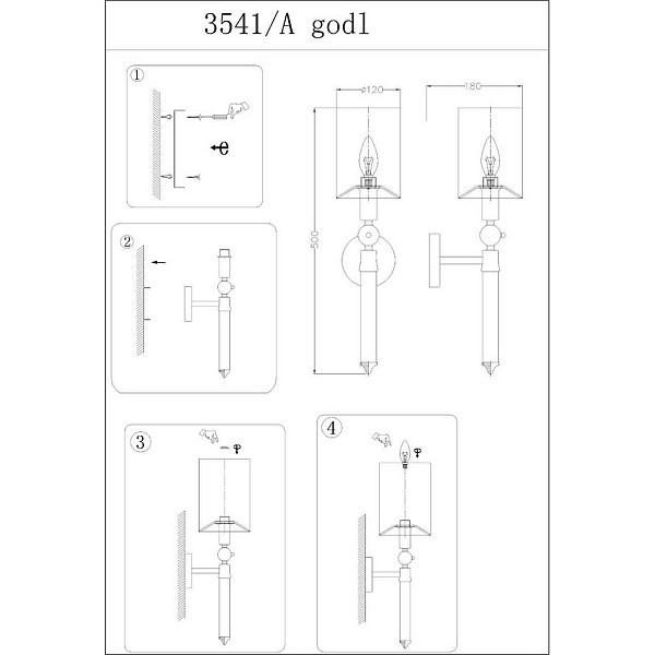 Бра NEWPORT 3540 3541/A gold new без абажуров