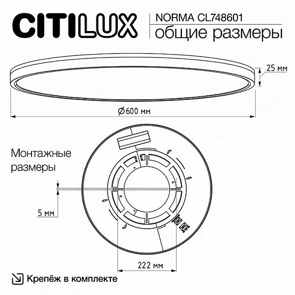Светильник потолочный CITILUX NORMA CL748601
