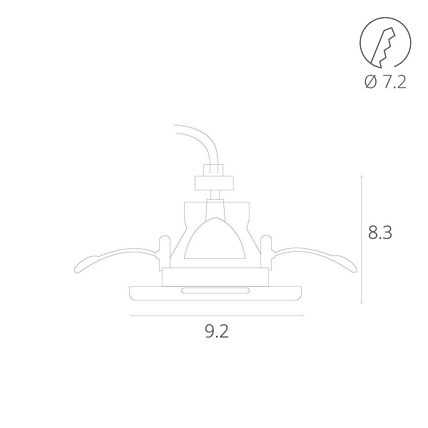 Светильник встраиваемый ARTE LAMP GRUS A6667PL-1WH