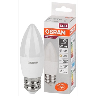 Лампа LED E27  7W/830 220V свеча матовая 560Lm OSRAM