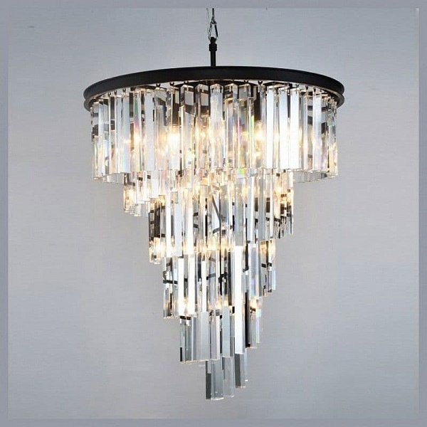 Люстра подвесная DELIGHT COLLECTION HELIX KR0262P-10 black/clear