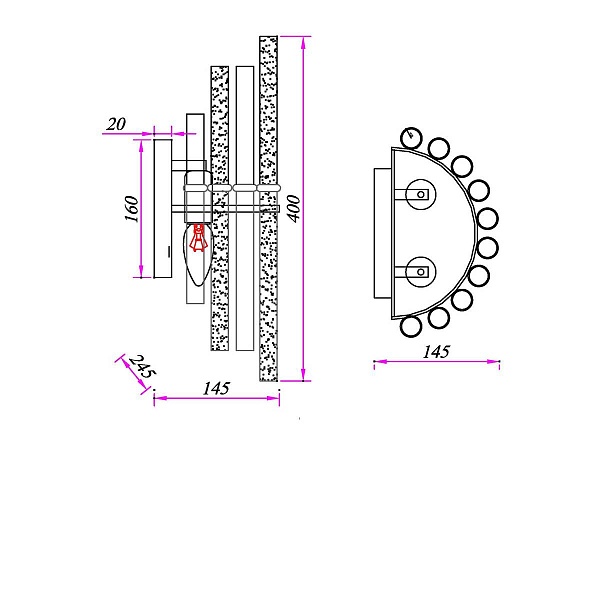 Бра ARTE LAMP MATILDA A1064AP-2CC