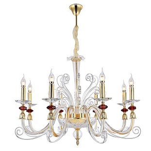 Люстра подвесная CRYSTAL LUX CATARINA CATARINA SP8 V2 GOLD/TRANSPARENT-COGNAC