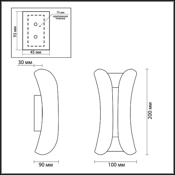 Бра ODEON LIGHT KRISTA 3886/6WG