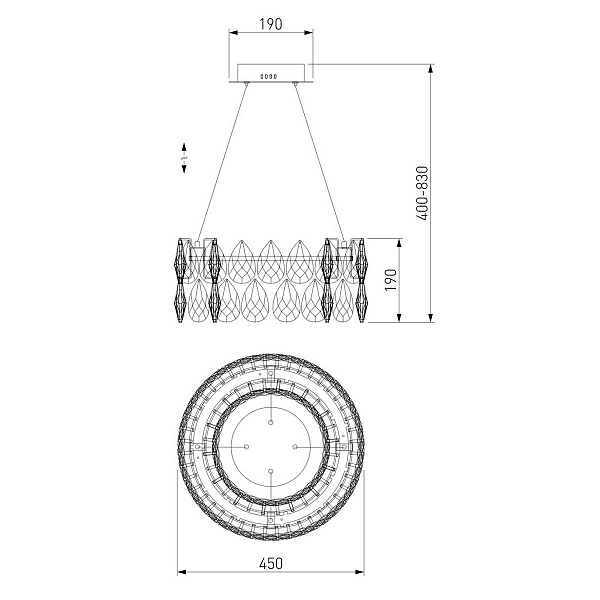 Люстра подвесная BOGATES MARVEL 90370/1 Strotskis a065694