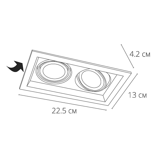 Светильник встраиваемый ARTE LAMP CANIS A6661PL-2BK