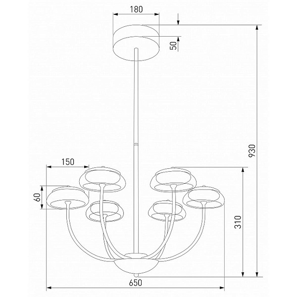 Люстра подвесная EUROSVET FUNGO 50388 LED черный