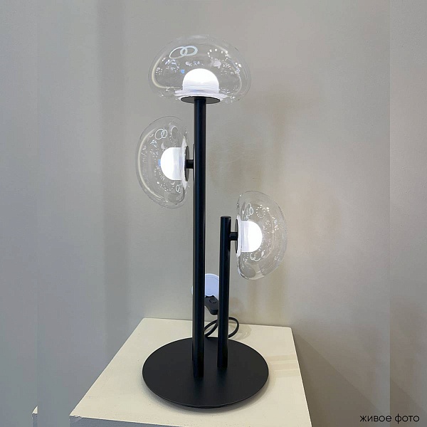 Настольная лампа CRYSTAL LUX BOSQUE LG3 BLACK/TRANSPARENT