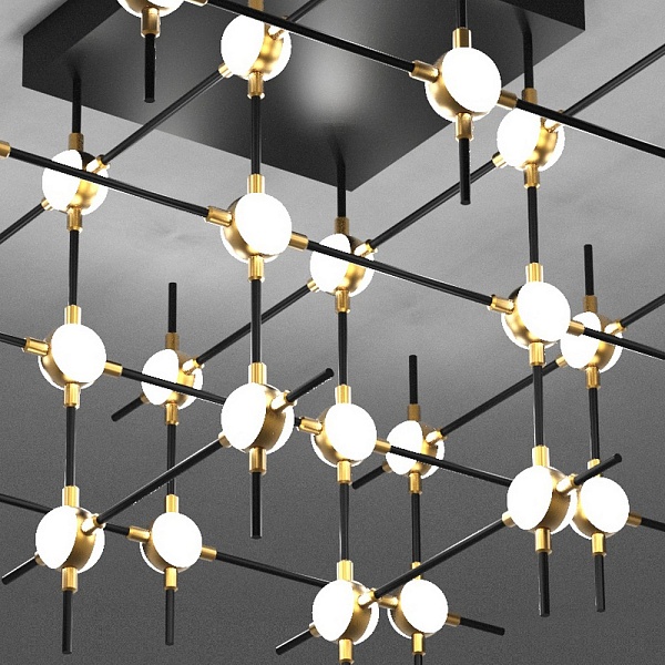 Люстра потолочная ILLUMINATI MOLECULAR MX18001067-36A  black/gold