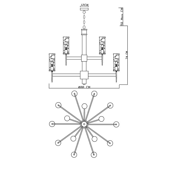 Люстра подвесная DIVINARE SHAM 4505/17 LM-15