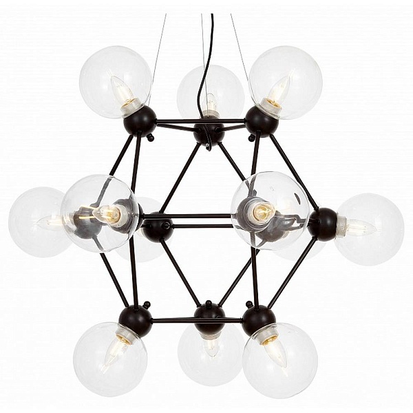 Люстра подвесная LUMINA DECO ZODIAK LDP 160N-12 BK+PR