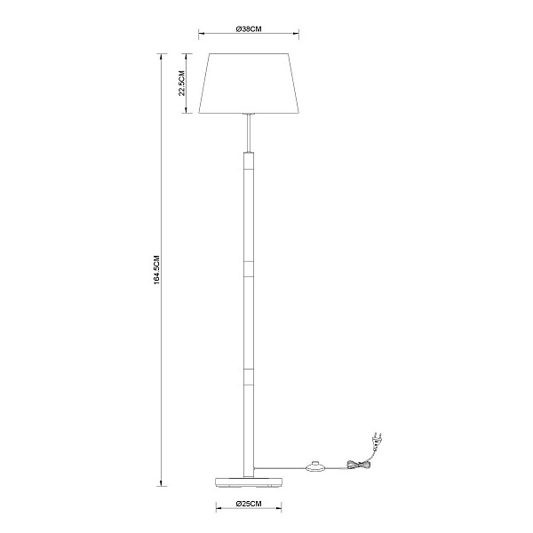Торшер ARTE LAMP ROBERT A5066PN-1BK