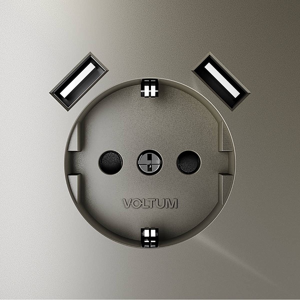 Розетка с з/к + 2xUSB, A + A, S70, Шелк, VLS040404, VOLTUM