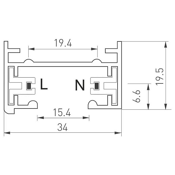 Шинопровод 1-фазный ARLIGHT LGD-2TR 22772