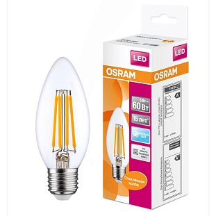 Лампа LED E27  6W/840 220V свеча филамент 806Lm OSRAM